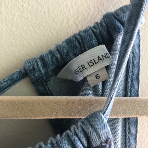 River Island Culotte Cropped Leg Jumpsuit | Blue - Picture 4 of 7